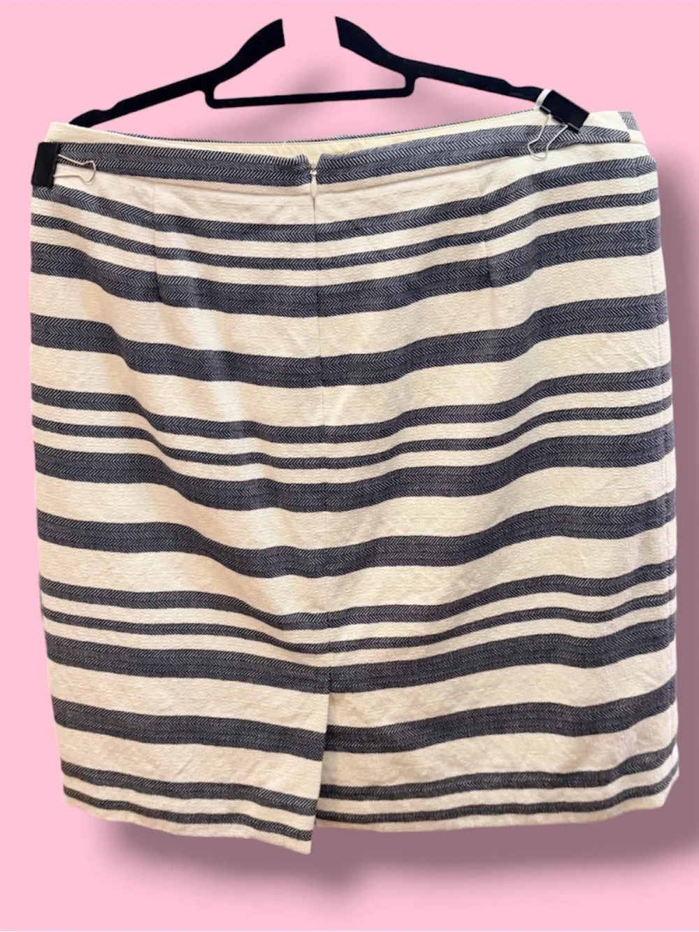 J. Crew Navy and Cream Striped Pencil Skirt